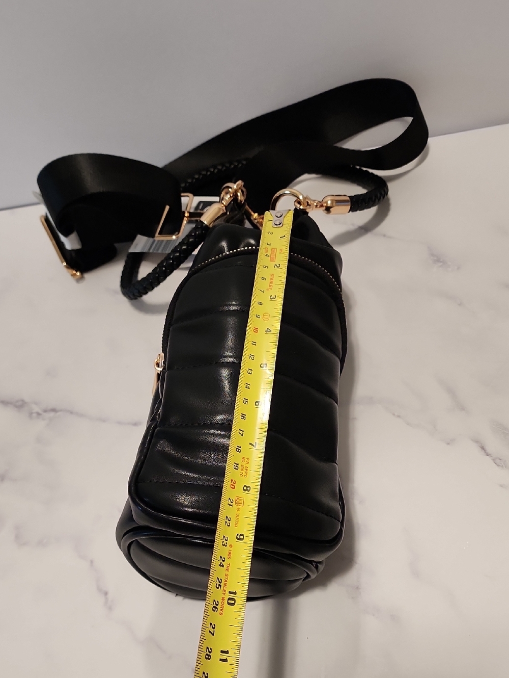 Life In Style Black Quilted Crossbody Water Bottle Bag Brand New - Picture 4 of 8